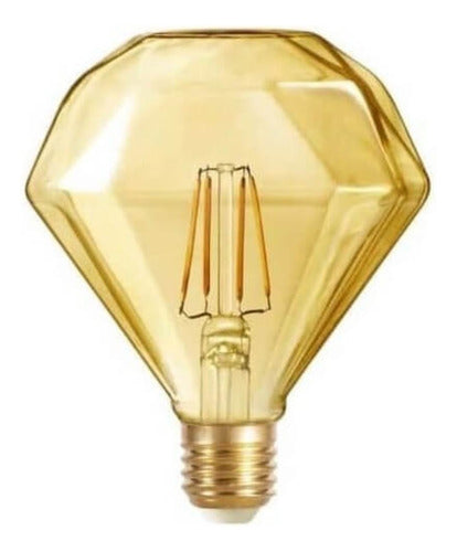 Ampolleta LED Vintage Diamante Retro G95 4W Ámbar 2700K - Deus Group 