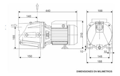 Bomba De Agua Jet Centrifuga 1 X1 1,3 Hp 220v 50hz - Deus Group 
