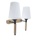 Lampara Aplique Doble Porta Ampolleta E27 Madera Decorativo - Deus Group