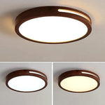 Panel Plafón Led Borde Madera 40cm Deco Sobrepuesto Redondo - Deus Group