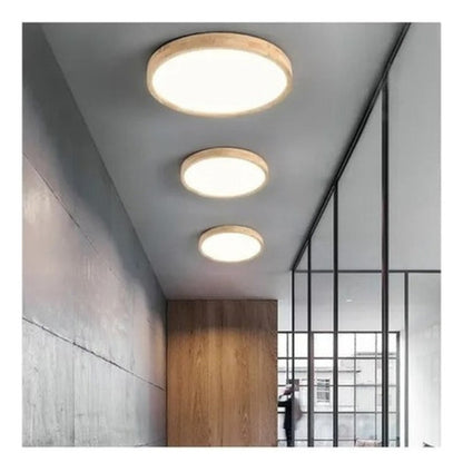 Panel Plafón Led Borde Madera Sobrepuesto  Moderno 40cm 76w - Deus Group 