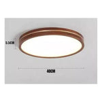 Panel Plafón Led Borde Madera Sobrepuesto  Moderno 40cm Deco - Deus Group