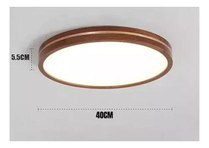 Panel Plafón Led Borde Madera Sobrepuesto  Moderno 40cm Deco - Deus Group 