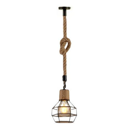 Lampara Colgante Techo Vintage Cáñamo Retro E27 - Deus Group