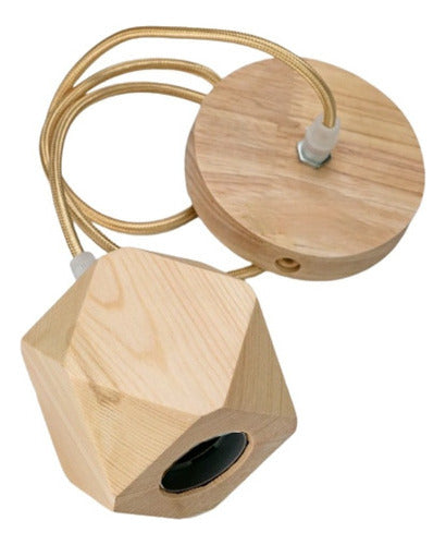 Soquete Vintage Colgante E27 Madera Lampara Retro - Deus Group 
