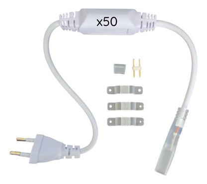 Pack 100 Enchufe Conector Cinta Led 2835 220v Konnergie Deus - Deus Group 
