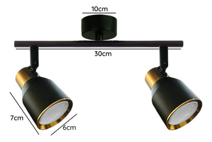Aplique Foco Porta Ampolleta Doble Gu10 Moderno Dirigible - Deus Group 