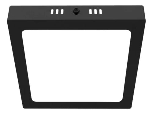 Panel Plafón Led 12w Sobrepuesto Cuadrado Borde Negro - Deus Group 