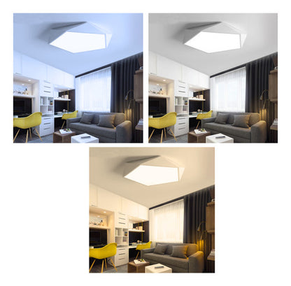 Lámpara Led 72w 40cm Sobrepuesta Moderna Pentágono + Control - Deus Group 