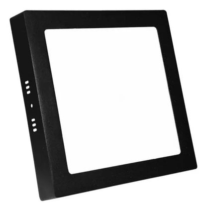 Panel Plafón Led 12w Sobrepuesto Cuadrado Borde Negro - Deus Group 