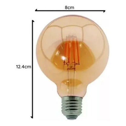 Pack X6 Ampolleta Led G80 Globo Vintage 4w E27 2700k Ámbar - Deus Group