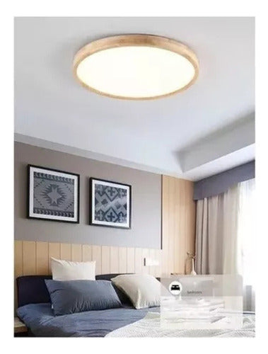Panel Plafón Led Borde Madera Sobrepuesto  Moderno 30cm 36w - Deus Group 