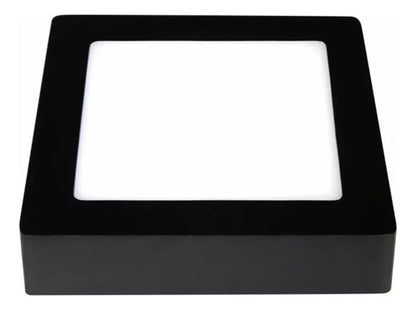 Panel Plafón Led 12w Sobrepuesto Cuadrado Borde Negro - Deus Group 
