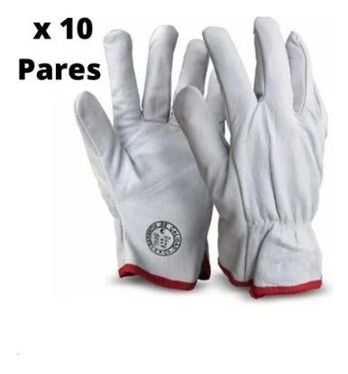 Guantes De Cabritilla Con Forro Certificado Pack 10 Unidades - Deus Group 