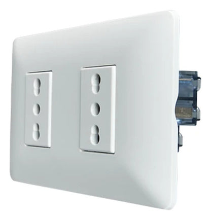 Enchufe Tomacorriente Doble Bipaso 220v Sec - Deus Group 