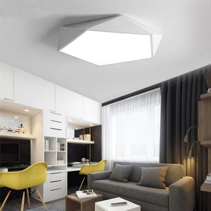 Lámpara Led 72w 40cm Sobrepuesta Moderna Pentágono + Control - Deus Group 
