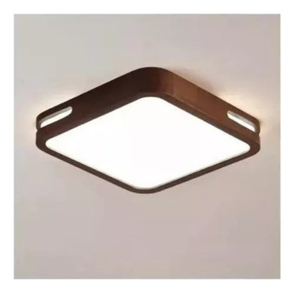 Panel Plafón Led Borde Madera Sobrepuesto Cuadrado  30cm 36w - Deus Group 