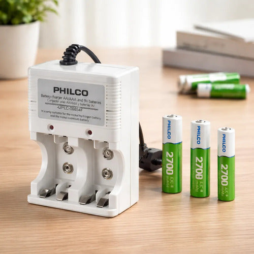 Cargador De Pilas 2 Pilas Aa 2700 Mah 2 Pilas Aaa 1200 Mah