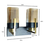 Lampara Aplique Vidrio Doble Porta E27 Ambar Decorativa - Deus Group