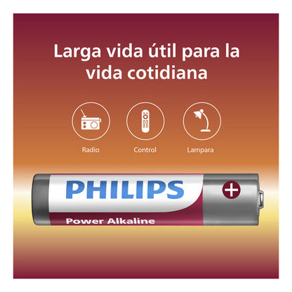 Pilas Alcalinas Aaa Philips Lr03p4b Cilíndricas 4 Unidades