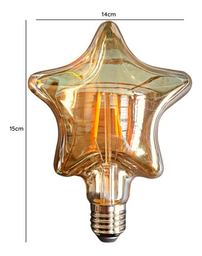 Ampolleta LED Vintage Estrella 4W Ámbar 2700K - Deus Group 