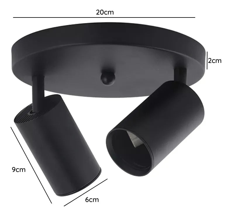 Aplique Porta Gu10 Doble Base Redonda Sobrepuesto Elegante