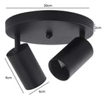 Aplique Porta Gu10 Doble Base Redonda Sobrepuesto Elegante