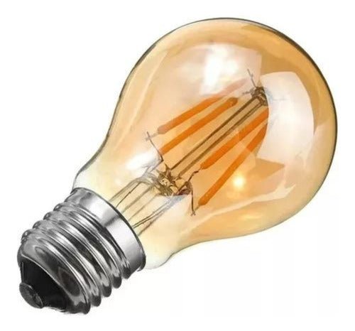 Ampolleta LED A60 Vintage Filamento 8W E27 2700K Ámbar