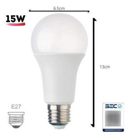 Ampolleta LED Base Rosca Normal E27 12W SEC - Mi tienda 