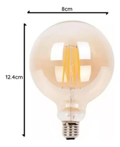 Ampolleta LED G80 Globo Vintage 4W E27 2700K Ámbar - Mi tienda 