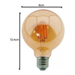Ampolleta LED G80 Globo Vintage Filamento Retro 8W E27 2700K - Mi tienda