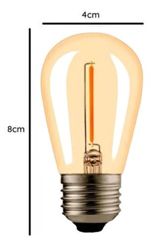 Ampolleta LED S14 Filamento E27 1W 2700K - Mi tienda 