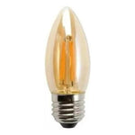 Ampolleta LED Vela Vintage 4W E27 Rosca Normal 2700K Ámbar Luz Cálida - Mi tienda