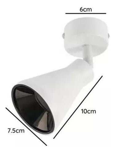Aplique Blanco Porta Ampolleta Dicroica GU10 Dirigible - Mi tienda 
