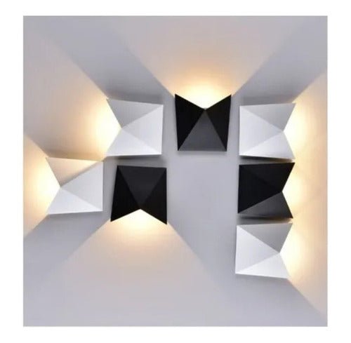 Aplique Lampara Led Exterior Muro Negro Luz Cálida 7w