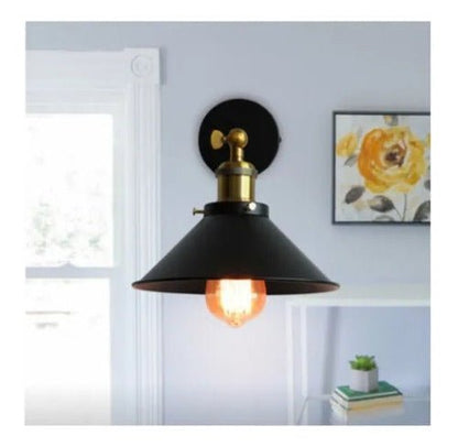 Aplique Lámpara Led Muro Bronce E27 Con Pantalla Decoracion - Mi tienda 