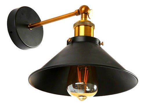 Aplique Lámpara Led Muro Bronce E27 Con Pantalla Decoracion