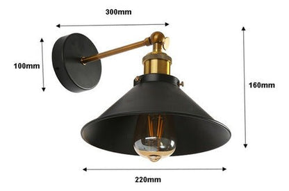 Aplique Lámpara Led Muro Bronce E27 Con Pantalla Decoracion - Mi tienda 