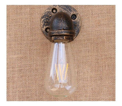 Aplique Lampara Muro Industrial Tubería Agua Tubo E27 Bronce - Mi tienda 