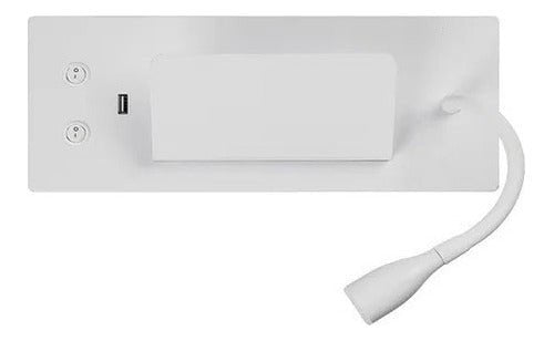 Aplique Lampara Muro Led 6w Luz Usb Base Soporte Hogar