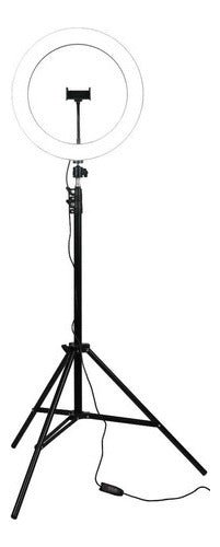 Aro Luz Led 36cm Dimeable + Tripode Ajustable 2 Mts Belleza