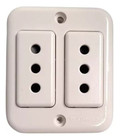 Casquete Sobrepuesto Enchufe Hembra Doble 10a - Mi tienda 