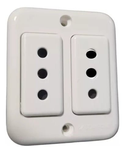 Casquete Sobrepuesto Enchufe Hembra Doble 10a - Mi tienda 