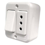 Casquete Sobrepuesto Interruptor 9/12 + Enchufe  16a 250v - Mi tienda