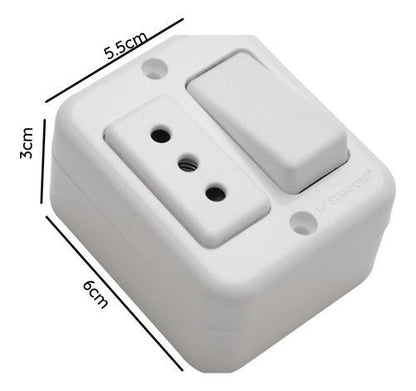 Casquete Sobrepuesto Interruptor 9/12 + Enchufe  16a 250v - Mi tienda 