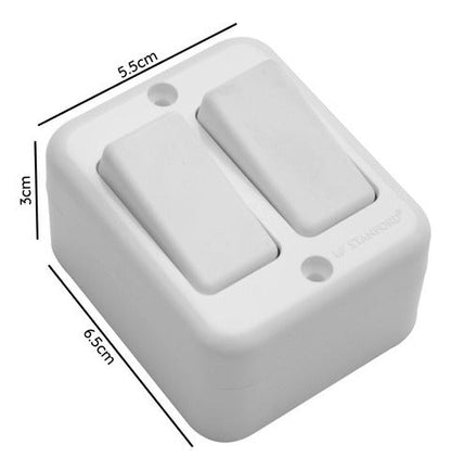 Casquete Sobrepuesto Interruptor Doble  9/15 16a 250v - Mi tienda 