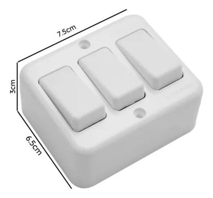 Casquete Sobrepuesto Interruptor Triple 9/15 16a 250v - Mi tienda 