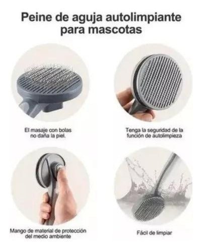 Cepillo De Facil Limpieza Con Boton Extractor Para Mascota - Mi tienda 