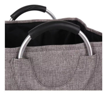 Cesta De Ropa Sucia Plegable Grande Mango De Metal Laundry - Mi tienda 