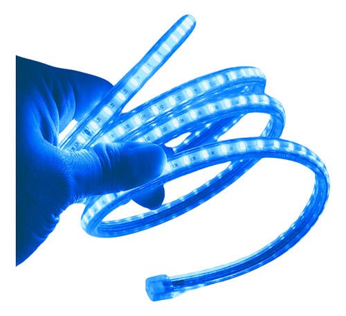 Cinta Led Blanca Impermeable 15 Metros Con Conector Al 220v